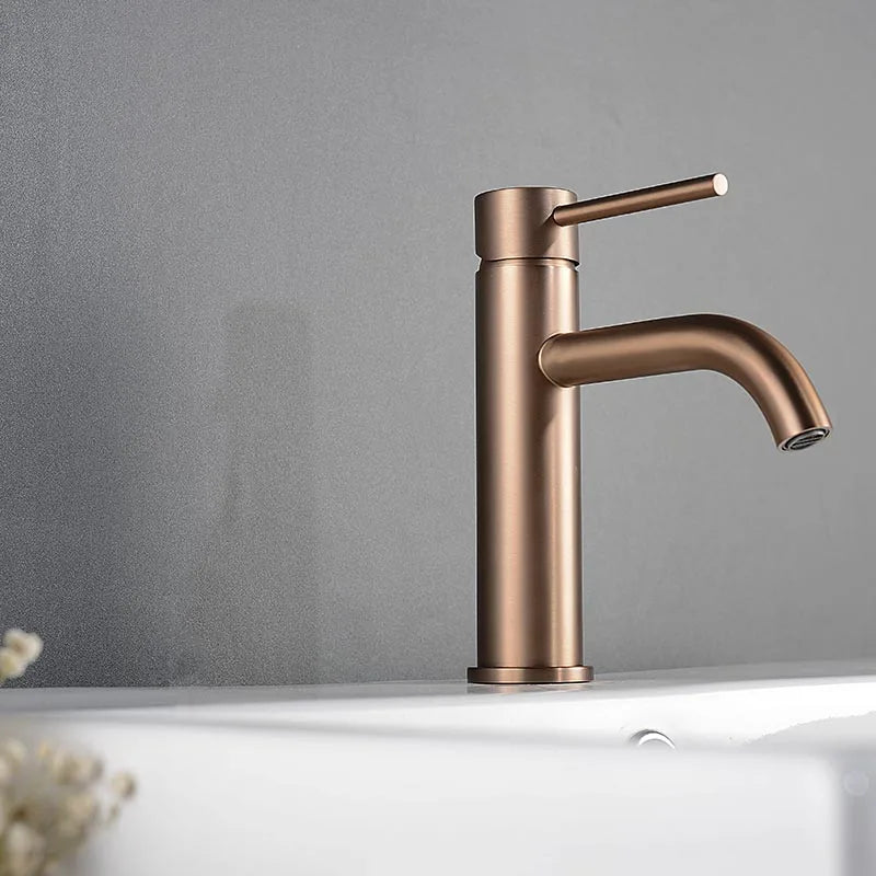 Robinet mitigeur de lavabo monotrou — inox, 6 finitions