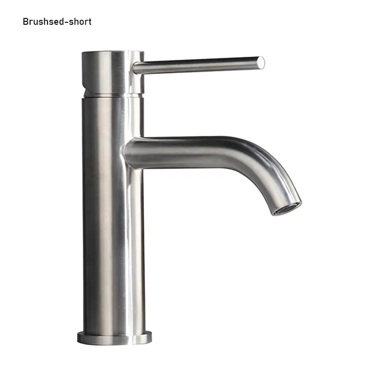 Robinet mitigeur de lavabo monotrou — inox, 6 finitions