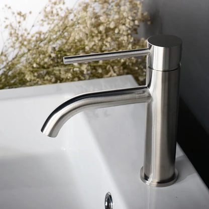 Robinet mitigeur de lavabo monotrou — inox, 6 finitions