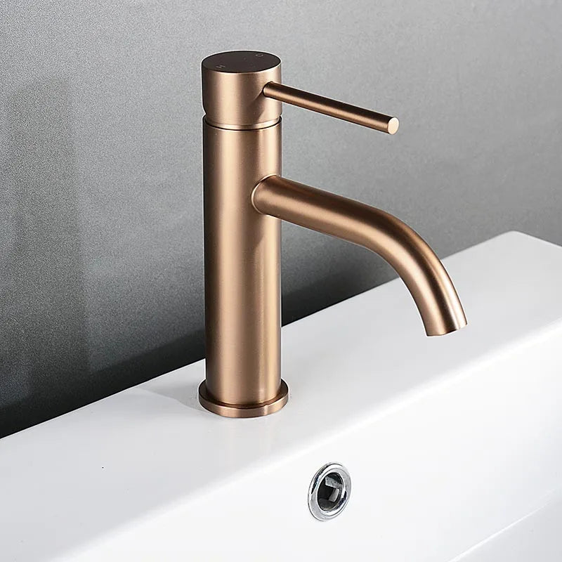 Robinet mitigeur de lavabo monotrou en inox Aquavösa