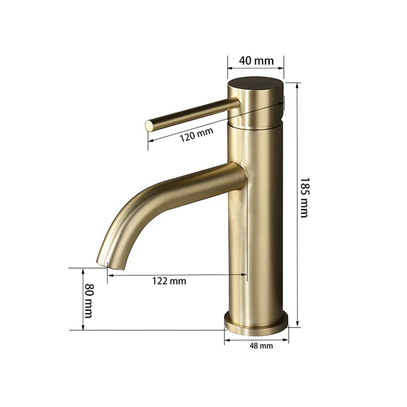 Robinet mitigeur de lavabo monotrou — inox, 6 finitions