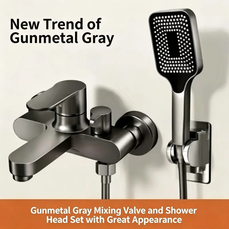 Mitigeur bain-douche mural gris anthracite gunmetal Aquavösa