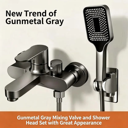 Mitigeur bain-douche mural gris anthracite gunmetal Aquavösa