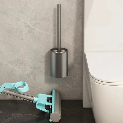 Porte-balai WC mural sans perçage — aluminium, design vertical