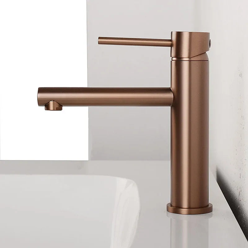 Robinet mitigeur de lavabo monotrou — inox, 6 finitions