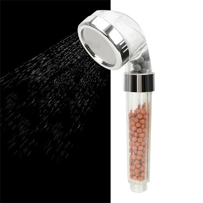 Pommeau de douche anti-calcaire filtrant — billes minérales purifiantes