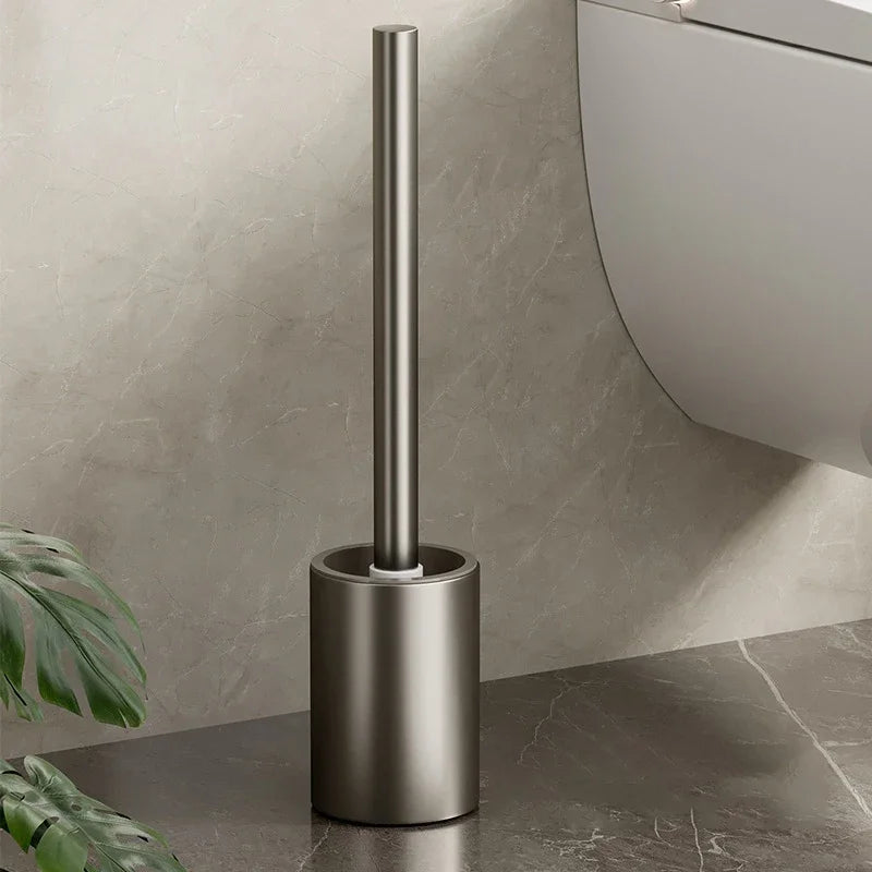 Porte-balai WC mural sans perçage — aluminium, design vertical
