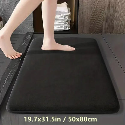 Tapis de bain absorbant antidérapant — velours corail, séchage rapide