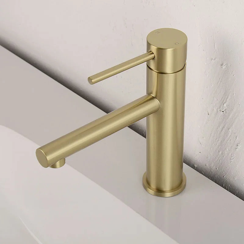 Robinet mitigeur de lavabo monotrou — inox, 6 finitions