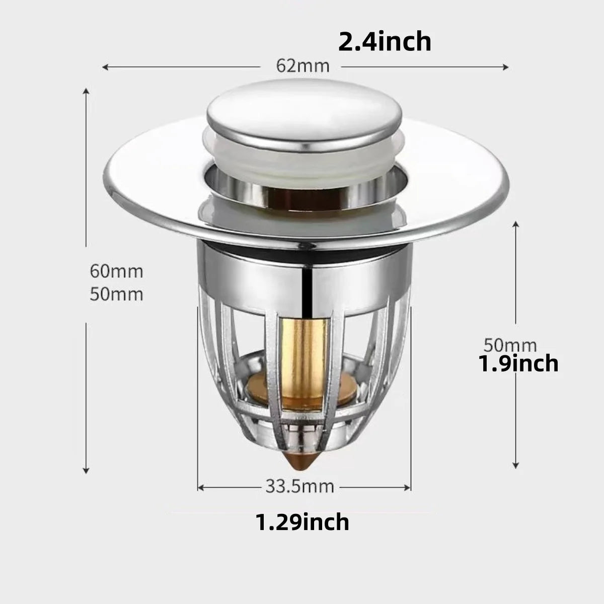 Bonde de lavabo clic-clac avec filtre anti-cheveux — universelle
