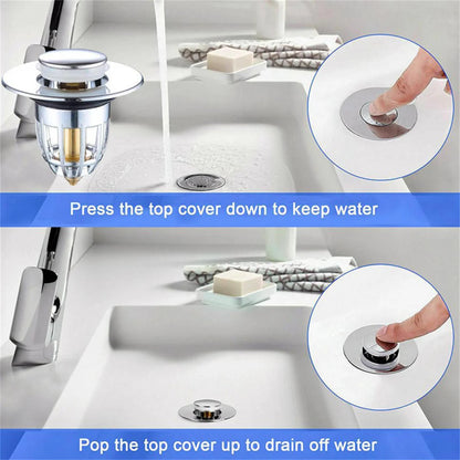 Bonde de lavabo clic-clac avec filtre anti-cheveux — universelle