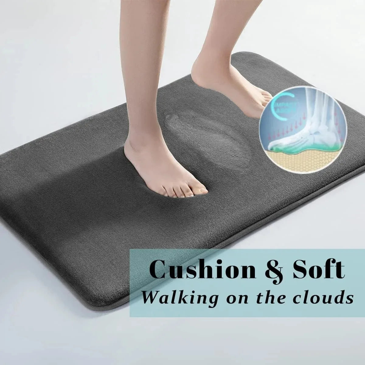 Tapis de bain absorbant antidérapant — velours corail, séchage rapide
