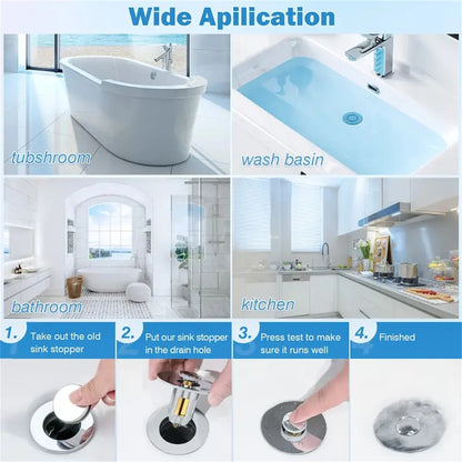 Bonde de lavabo clic-clac avec filtre anti-cheveux — universelle
