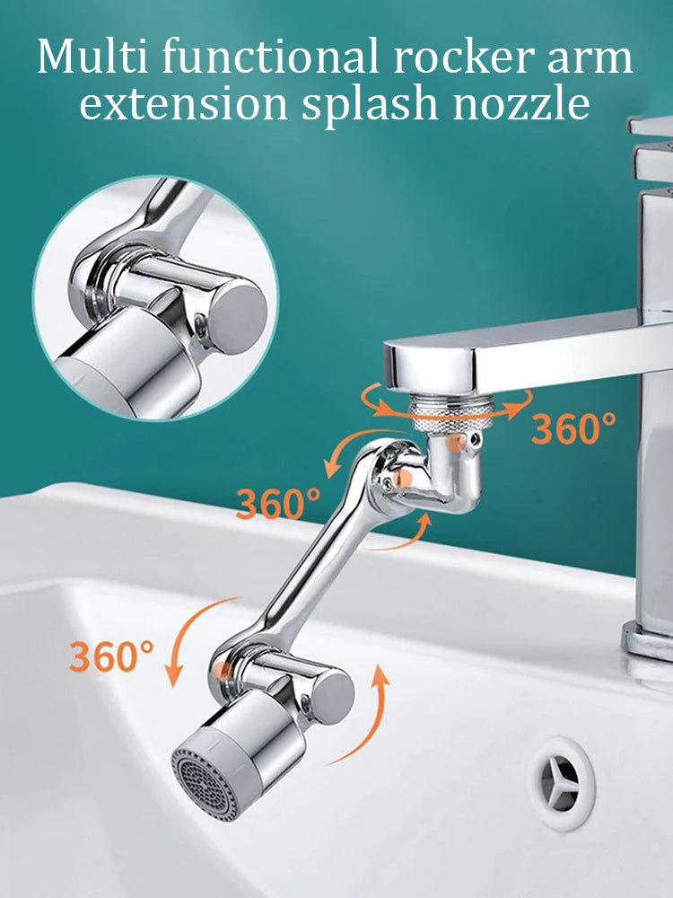 Bec de robinet rotatif 1080° — embout orientable 2 jets anti-éclaboussures