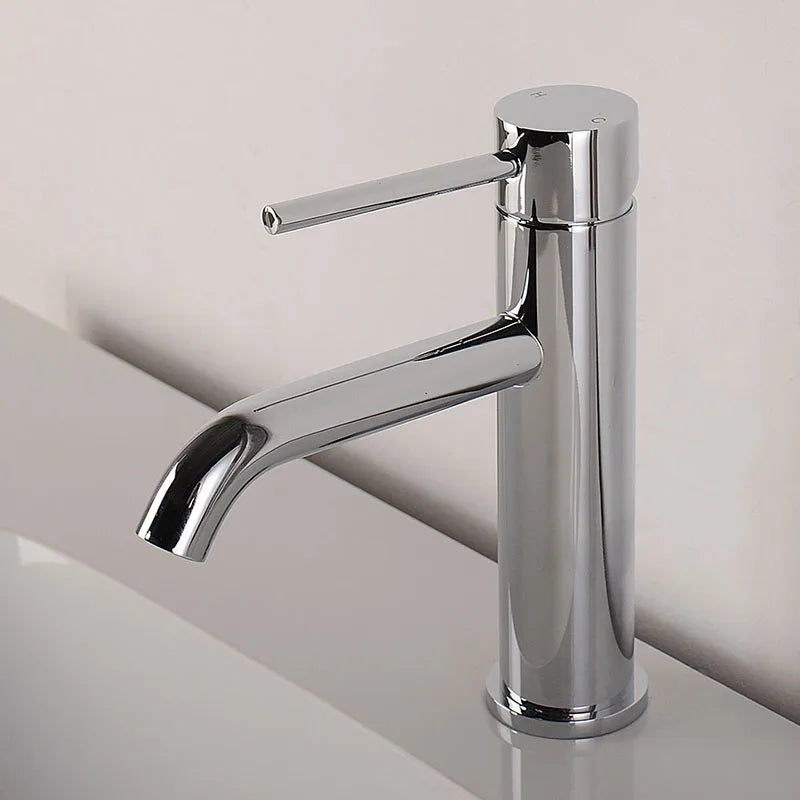 Robinet mitigeur de lavabo monotrou — inox, 6 finitions