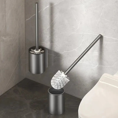 Porte-balai WC mural sans perçage — aluminium, design vertical