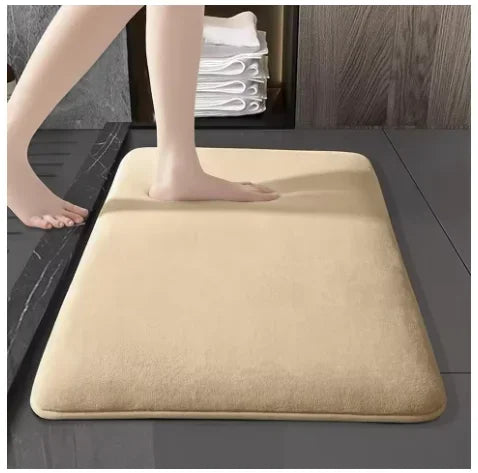 Tapis de bain absorbant antidérapant — velours corail, séchage rapide