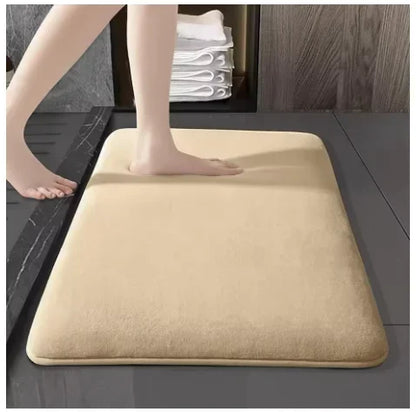 Tapis de bain absorbant antidérapant — velours corail, séchage rapide
