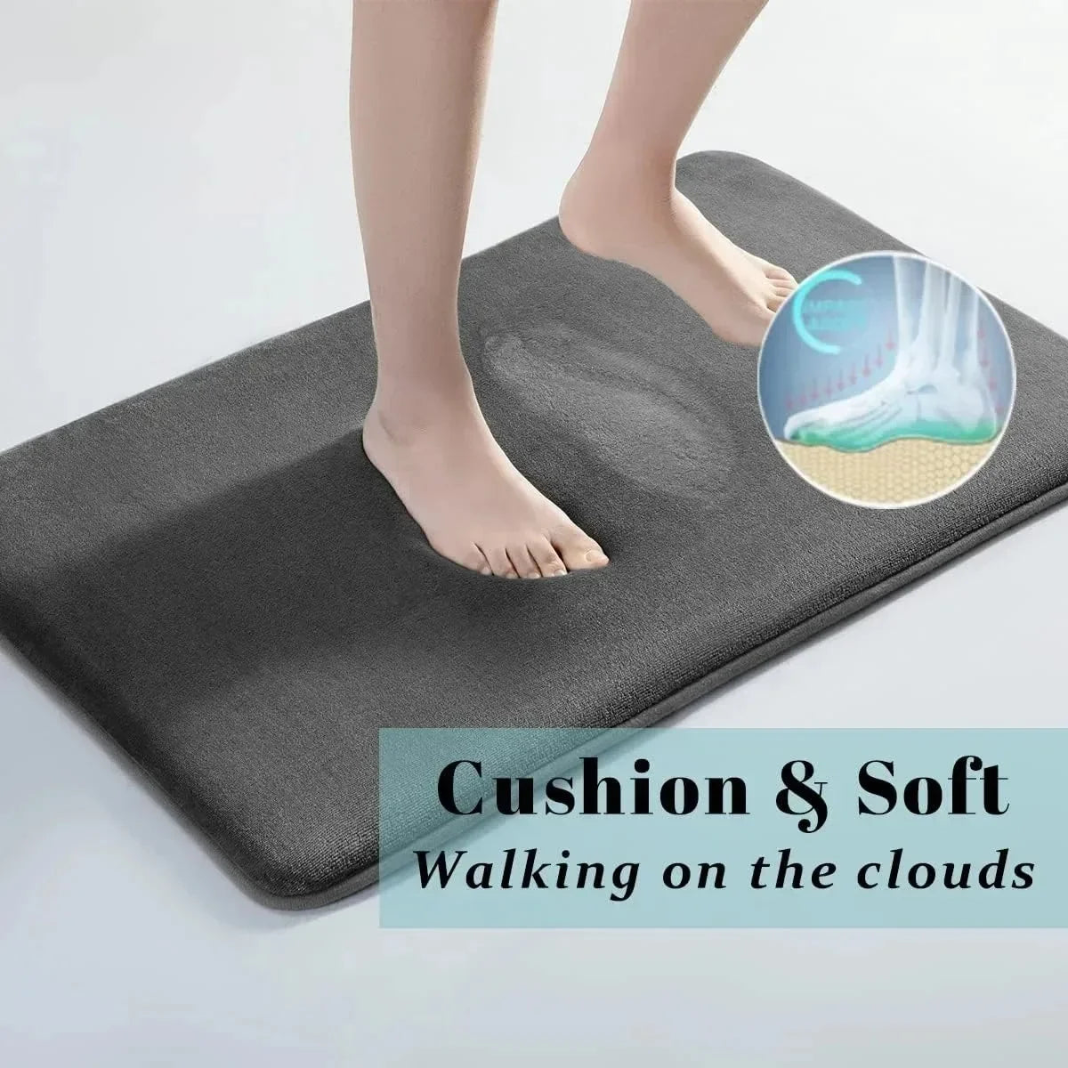 Tapis de bain absorbant antidérapant — velours corail, séchage rapide