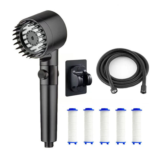 Pommeau de douche filtrant anti-calcaire — Noir / Kit complet