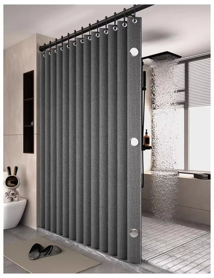 Rideau de douche pliable magnétique imperméable effet lin Aquavösa