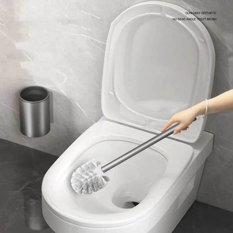 Porte-balai WC mural sans perçage — aluminium, design vertical