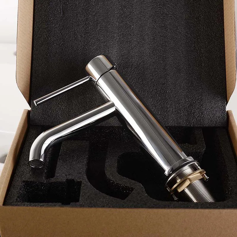 Robinet mitigeur de lavabo monotrou — inox, 6 finitions