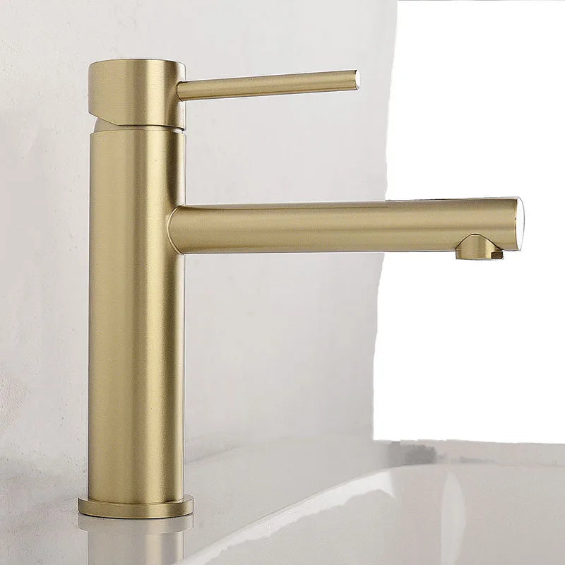Robinet mitigeur de lavabo monotrou — inox, 6 finitions
