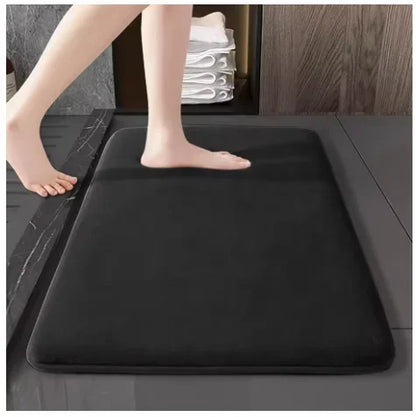 Tapis de bain absorbant antidérapant — velours corail, séchage rapide