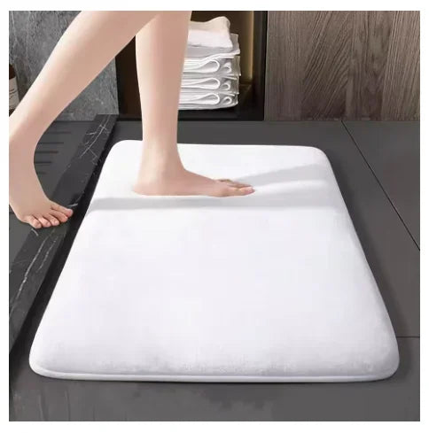 Tapis de bain absorbant antidérapant — velours corail, séchage rapide