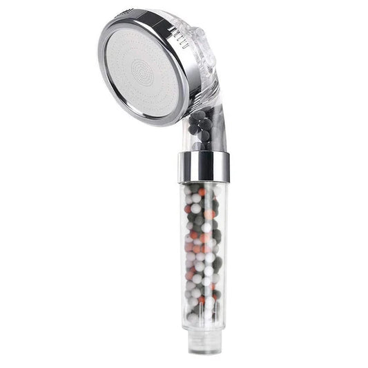 Pommeau de douche SPA filtrant anti-calcaire — Transparent — billes minérales